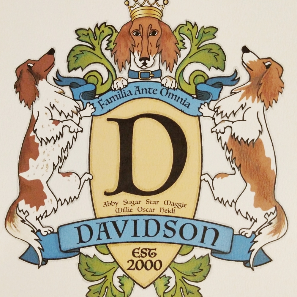 Dachshund Family Crest Custom Personalized